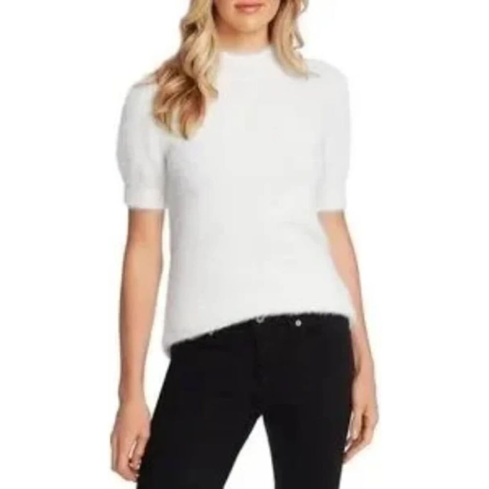 Bailey 44 - Cozy Cream/Off-White Mock Neck Fuzzy Sweater